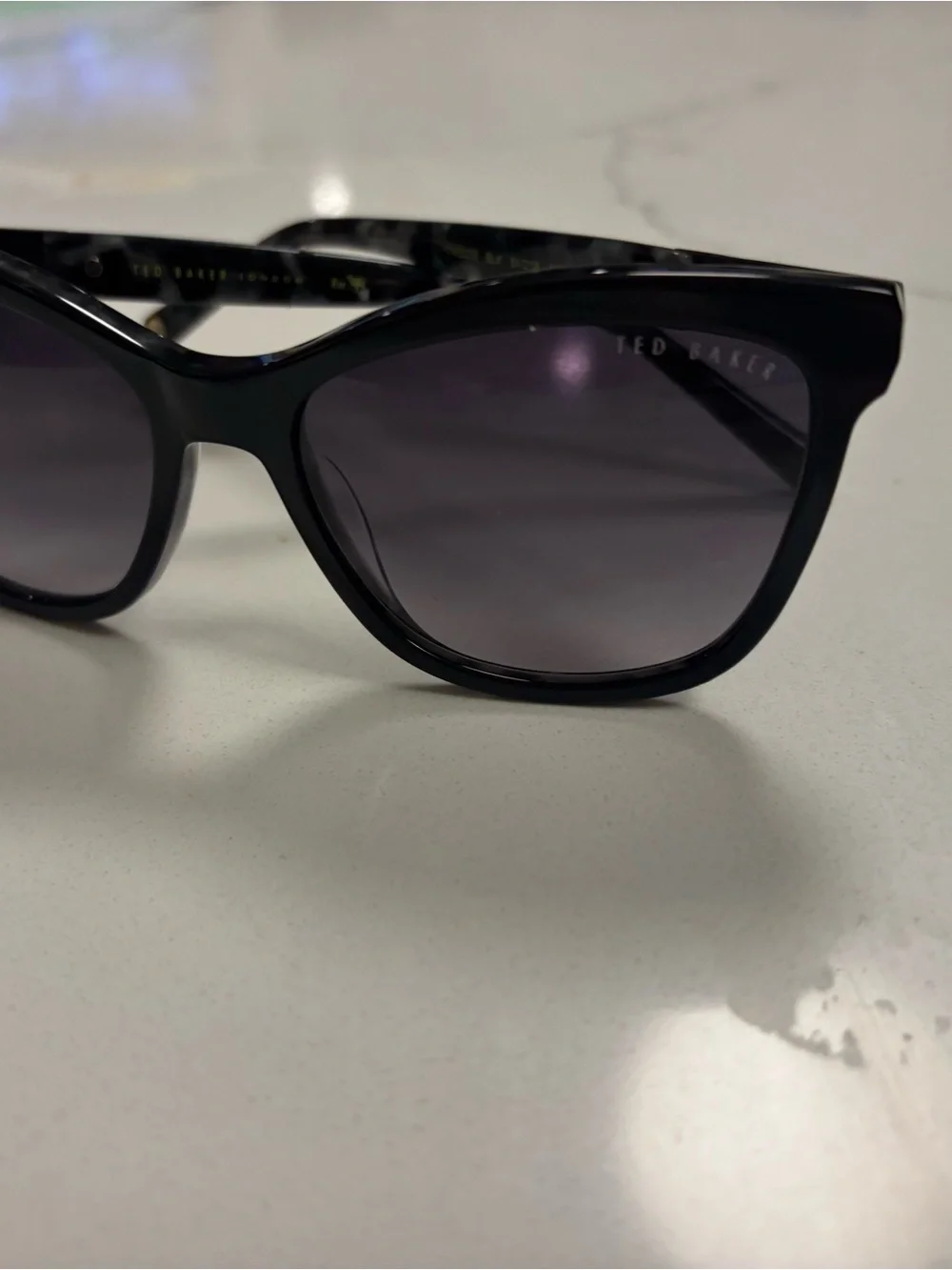Ted Baker Black Frame Sunglasses with Gray Gradient Lenses